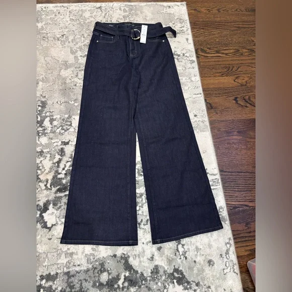 NWT WHBM High-Rise Belted Wide-Leg Jean